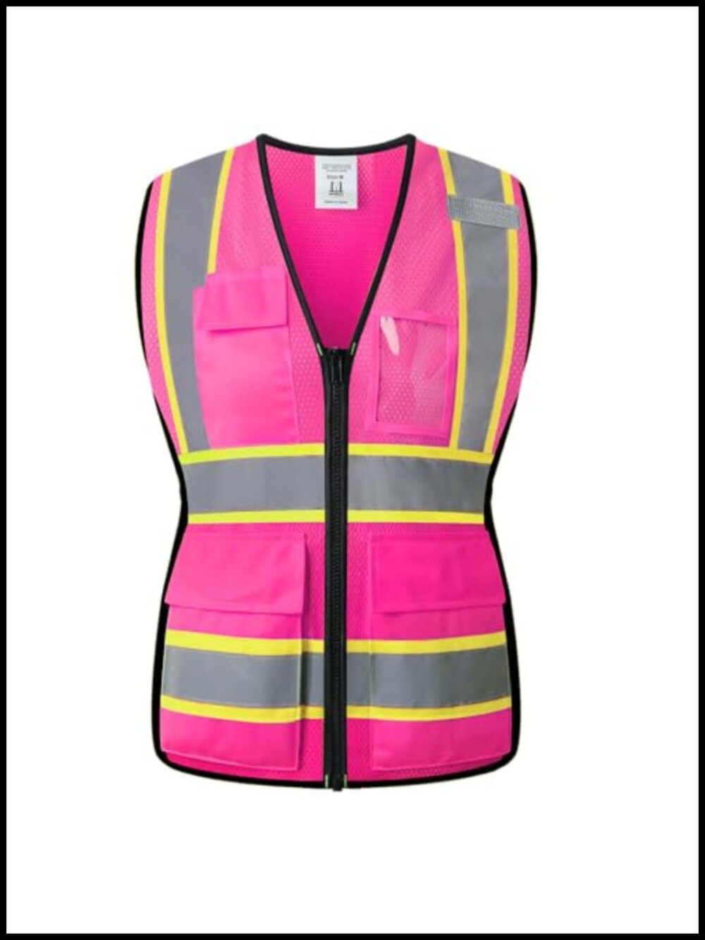 Womens Reflective Safety Vest Pockets 100% Polyester ANSI Workwear